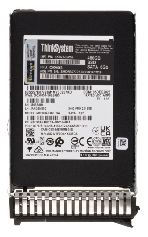 Dysk twardy LENOVO ThinkSystem 480 GB 2.5" 4XB7A82259