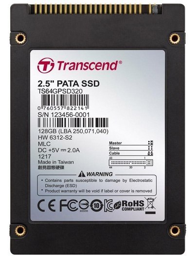 Dysk SSD TRANSCEND PSD330 64 GB (2.5″ /64 GB /PATA /114.7MB/s /63.92MB/s)