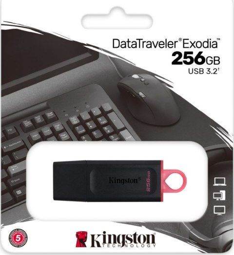 Pendrive KINGSTON DTX/256GB (256 GB /Czarno-różowy )