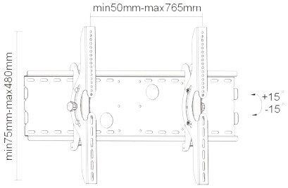 Uchwyt do TV MACLEAN BRACKETS MC-521B (nośność 75kg 32 - 63 cale)