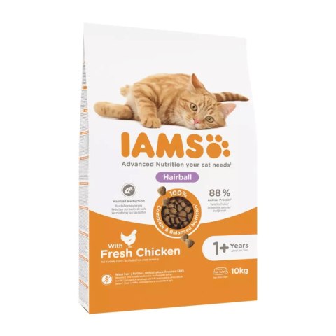 IAMS Adult Hairball Control - sucha karma dla kota - 10 kg