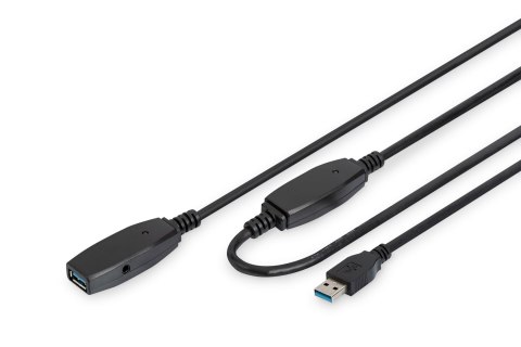 Kabel przedłużający USB 3.0 SuperSpeed 20mTyp USB A/USB A M/Ż aktywny czarny 20m