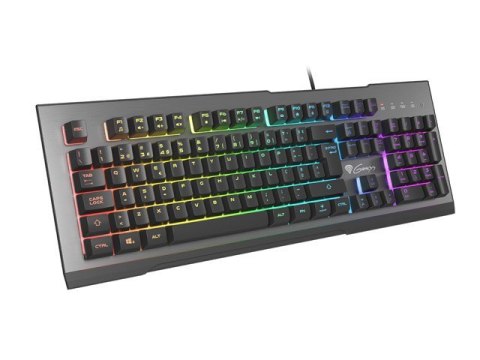 GENESIS Rhod 500 RGB klawiatura Gaming USB QWERTY Portugalski Czarny, Srebrny