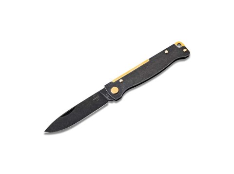 Nóż Böker Plus Atlas Black Stonewash Brass