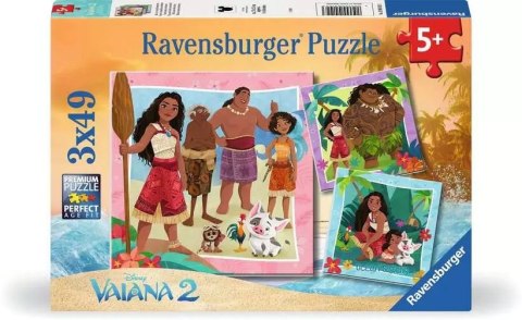 Puzzle 3 x 49 elementów Vaiana 2