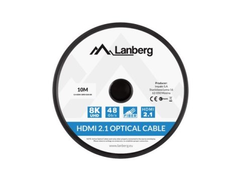 LANBERG KABEL HDMI LANBERG KABEL HDMI M/M V2.1 10M OPTYCZNY AOC CZARNY CA-HDMI-30FB-0100-BK