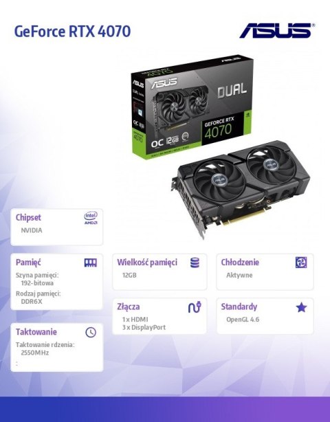 Karta graficzna GeForce RTX 4070 EVO OC 12 GB GDDRX6 192bit 3DP/HDMI