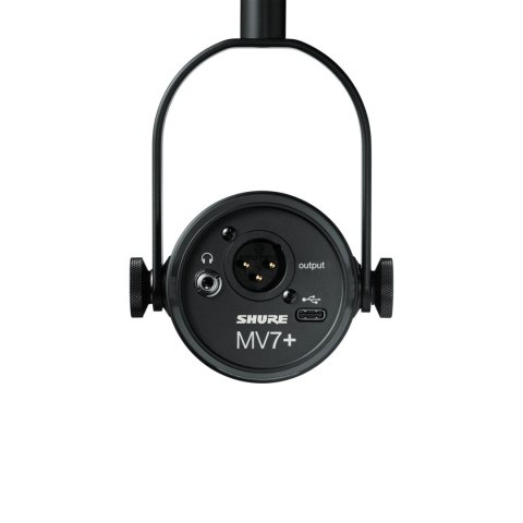 Shure MV7+-K - Mikrofon lektorski/wokalny ze złączem XLR/USB-C Czarny (WYPRZEDAŻ)