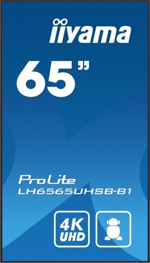 *IIYAMA 65&#39;LH6565UHSB-B1, 24/7,IPS,ANDROID.11,4K,800cd, iiSignage2, SDM, 2x HDMI, DP, 2x USB,2x 10W, RJ45, WiFi, 4/32GB, PIO