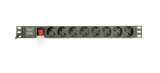 GEMBIRD LISTWA ZASILAJĄCA RACK 19" PDU EG-PDU-014-C14 1U, 10A, 8X SCHUKO, WTYK C14, KABEL 3M