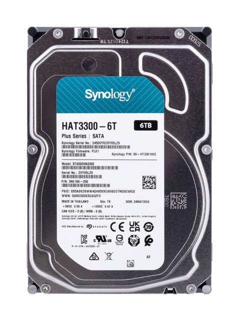 Synology HDD Plus Series (6TB; 3.5"; SATA) HAT3300-6T