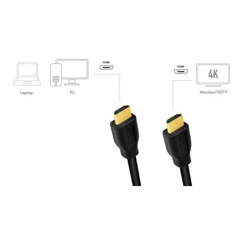 Kabel HDMI 4K/60Hz, CCS, 5m Czarny