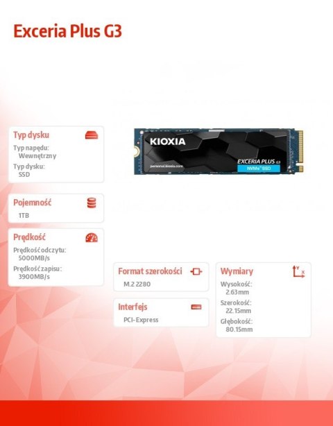 Dysk SSD Exceria Plus G3 1TB NVMe