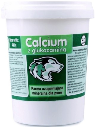 [W] Calcium Preparat witaminowy zielony z glukozaminą dla psa 400g