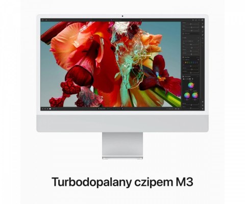 IMac 24 cale: M3 8/10, 8GB, 256GB SSD - Srebrny