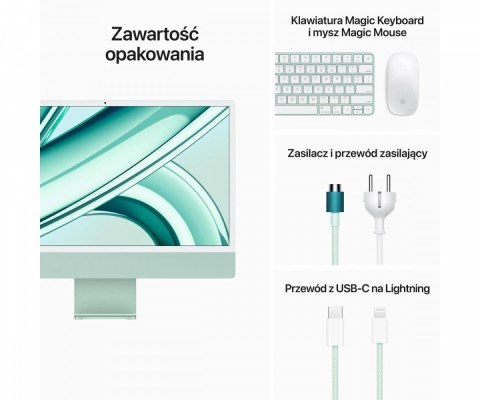 IMac 24 cale: M3 8/8, 8GB, 256GB SSD - Zielony