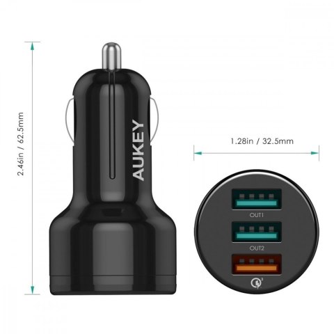 Ładowarka samochodowa CC-T11 3xUSB Quick Charge 3.0 | 7.8A | 42W + kabel USB-C