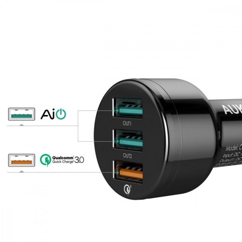 Ładowarka samochodowa CC-T11 3xUSB Quick Charge 3.0 | 7.8A | 42W + kabel USB-C