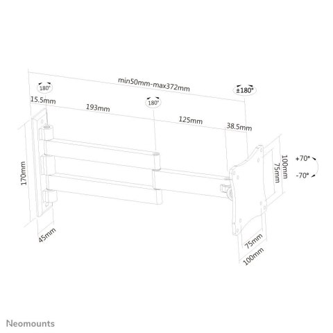 Neomounts FPMA-W830BLACK uchwyt do telewizorów 68,6 cm (27") Czarny