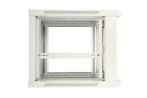 Szafka wisząca rack 12U 600x600 szara metalowe drzwi