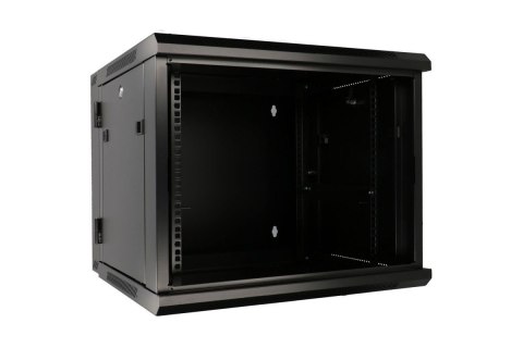 Szafka wisząca rack 6U 600x600 czarna dwusekcyjna