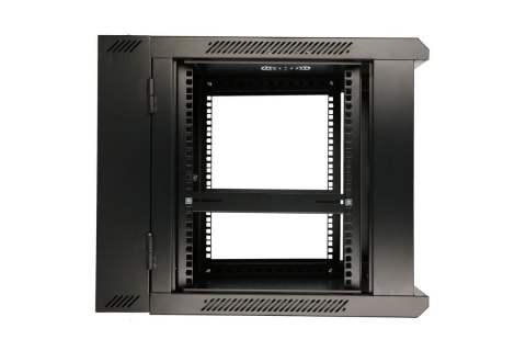 Szafka wisząca rack 6U 600x600 czarna dwusekcyjna