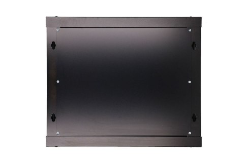 Szafka wisząca rack 9U 600x600 czarna szklane drzwi