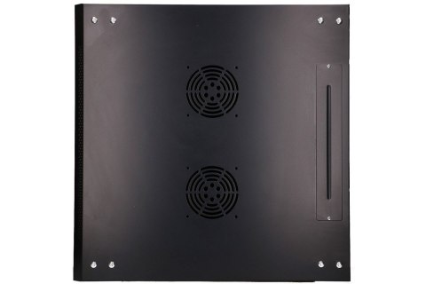 Szafka wisząca rack 9U 600x600 czarna szklane drzwi