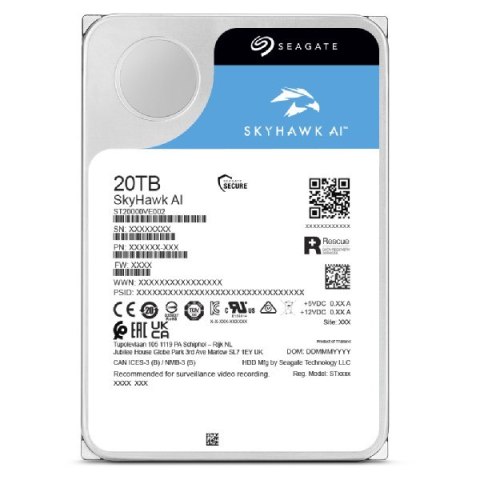 Dysk twardy HDD Seagate SkyHawk AI 20TB 3,5" SATA ST20000VE002