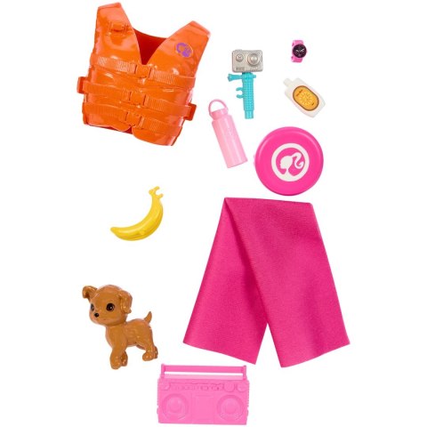 Barbie Doll With Surfboard And Puppy 30cm