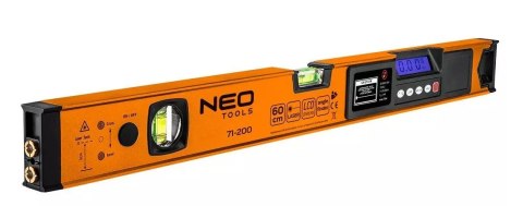 Poziomica Neo Tools z wyświetlaczem elektronicznym i wskaźnikiem laserowym 60 cm