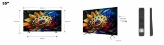 Telewizor TCL 55C655 QLED 55'' 4K Ultra HD Google TV Dolby Atmos DVB-T2 Czarny (WYPRZEDAŻ)