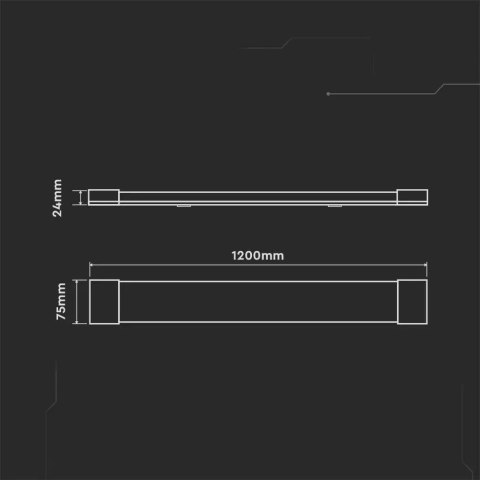 Oprawa V-TAC 40W LED Liniowa Natynkowa SAMSUNG CHIP 120cm 120Lm/W VT-8-40 4000K 4800lm 5 Lat Gwarancji