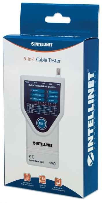 INTELLINET TESTER OKABLOWANIA 5-W-1 RJ11/RJ45/USB/1394/BNC 780094