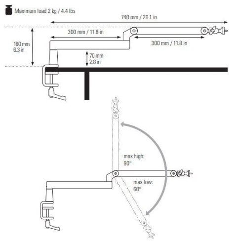 Uchwyt Wave Mic Arm Low Profile Retail