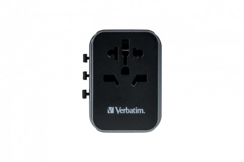 Adapter podróżny Verbatim UTA-03 globalny 1xUSB-C PD 30W QC 18W, 1xUSB-C 15W, 2xUSB-A 12W