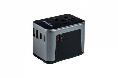 Adapter podróżny Verbatim UTA-03 globalny 1xUSB-C PD 30W QC 18W, 1xUSB-C 15W, 2xUSB-A 12W