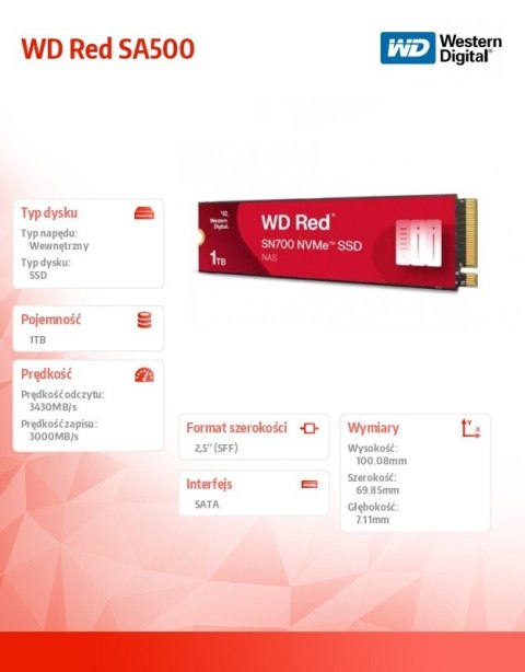 Dysk Red SSD 1 TB SN700 2280 NVMe M.2 PCIe