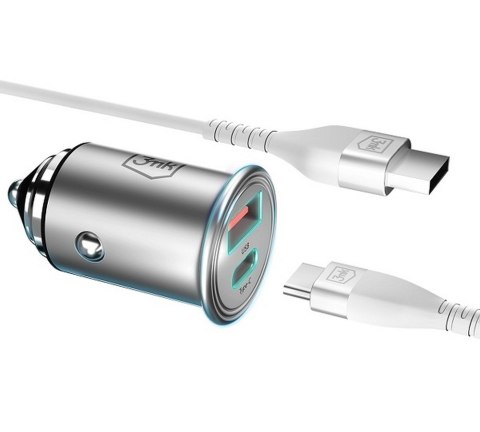 Ładowarka samochodowa 45W 1xUSB-C+USB-A