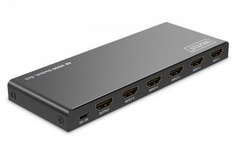 Przełącznik/Switch 4K HDMI 5x1, 60Hz HDCP 2.3, pilot, Czarny