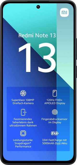 Smartfon Xiaomi Redmi Note 13 8/256GB Czarny (WYPRZEDAŻ)