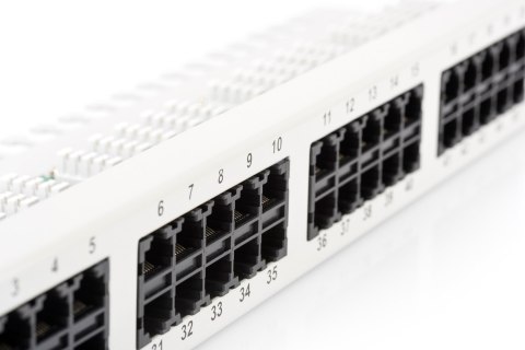 Digitus Panel krosowy (patch panel) ISDN 19" 50x RJ45 (8P4C), LSA poziom, kat.3, nieekranowany, 1U, szary