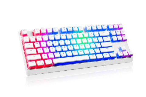 Klawiatura mechaniczna RGB Modecom Volcano Lanparty Pudding (Outemu Brown), biała