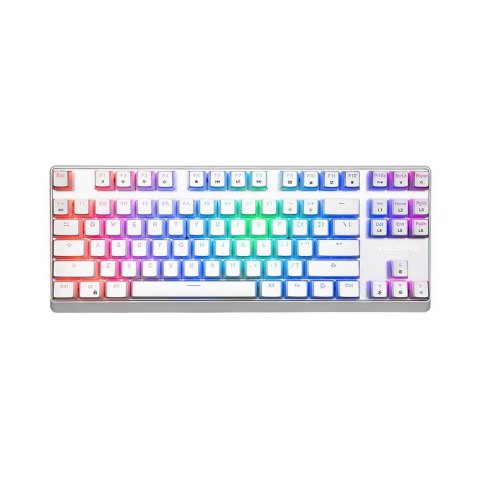 Klawiatura mechaniczna RGB Modecom Volcano Lanparty Pudding (Outemu Brown), biała