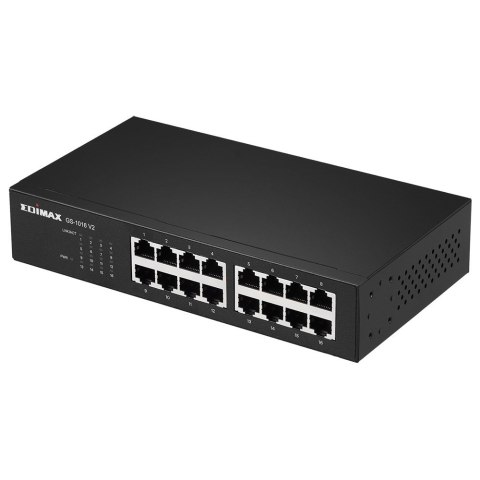 Edimax GS-1016 V2 łącza sieciowe Zarządzany Gigabit Ethernet (10/100/1000) Czarny