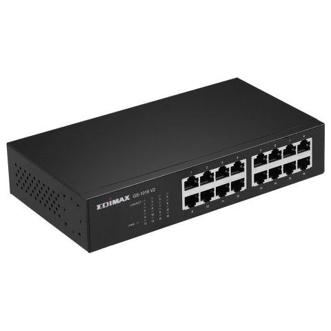 Edimax GS-1016 V2 łącza sieciowe Zarządzany Gigabit Ethernet (10/100/1000) Czarny