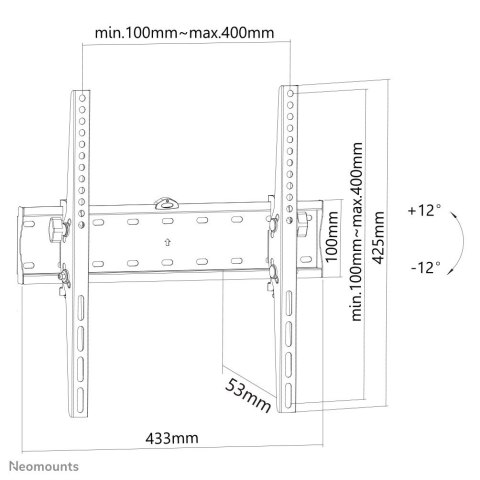 Neomounts by Newstar FPMA-W350 139,7 cm (55") Czarny