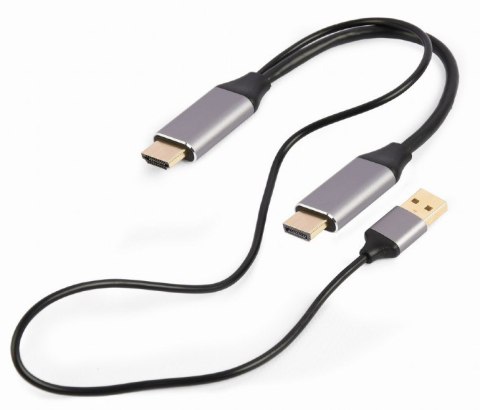 GEMBIRD AKTYWNY KONWERTER SYGNAŁU HDMI 4K NA DISPLAYPORT 2M, CZARNY