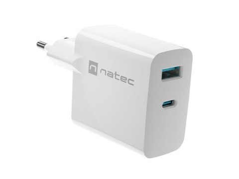 NATEC ŁADOWARKA RIBERA GAN 1x USB-A + 1x USB-C 65W BIAŁA