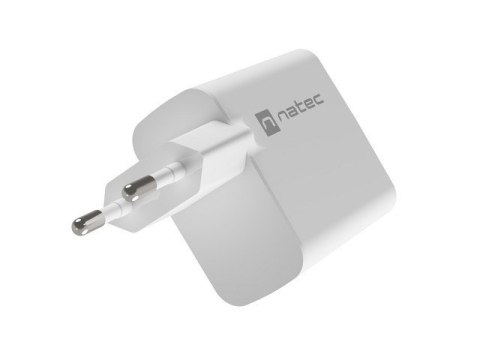 NATEC ŁADOWARKA RIBERA GAN 1x USB-A + 1x USB-C 65W BIAŁA